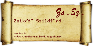 Zsikó Szilárd névjegykártya